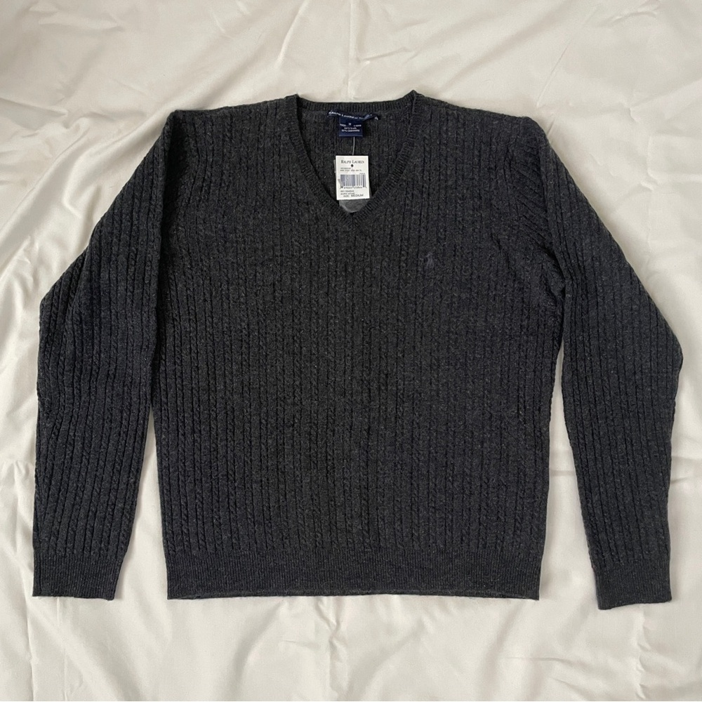 Ralph Lauren Women’s Grey Cable knit Sweater